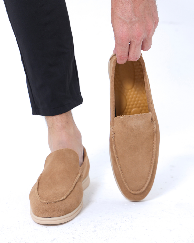 Suede slip ons