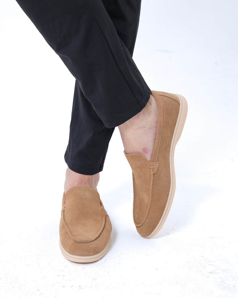 Suede slip ons