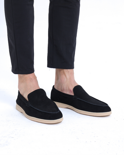 Suede slip ons