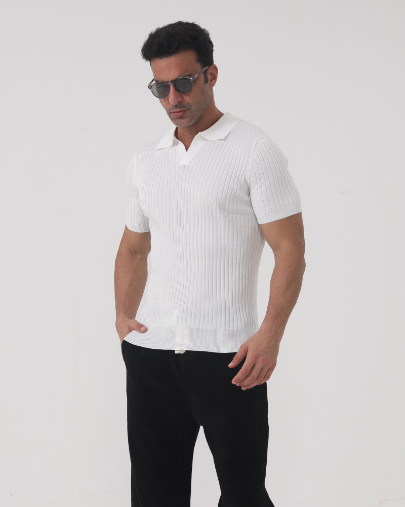 Ribbed Short Sleeve T-Shirt