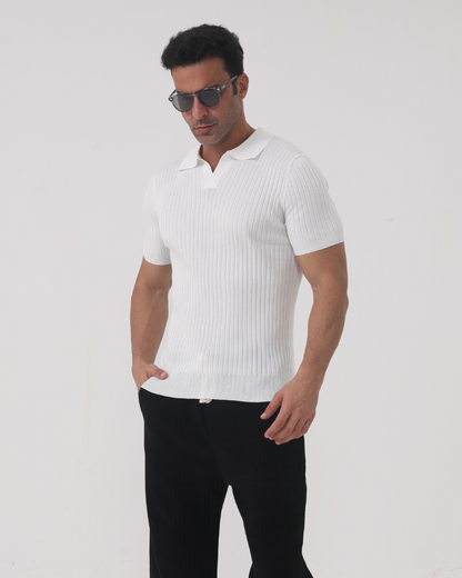 Ribbed Short Sleeve T-Shirt