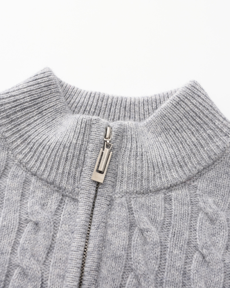 Luxe Cashmere Half Zip Cardigan