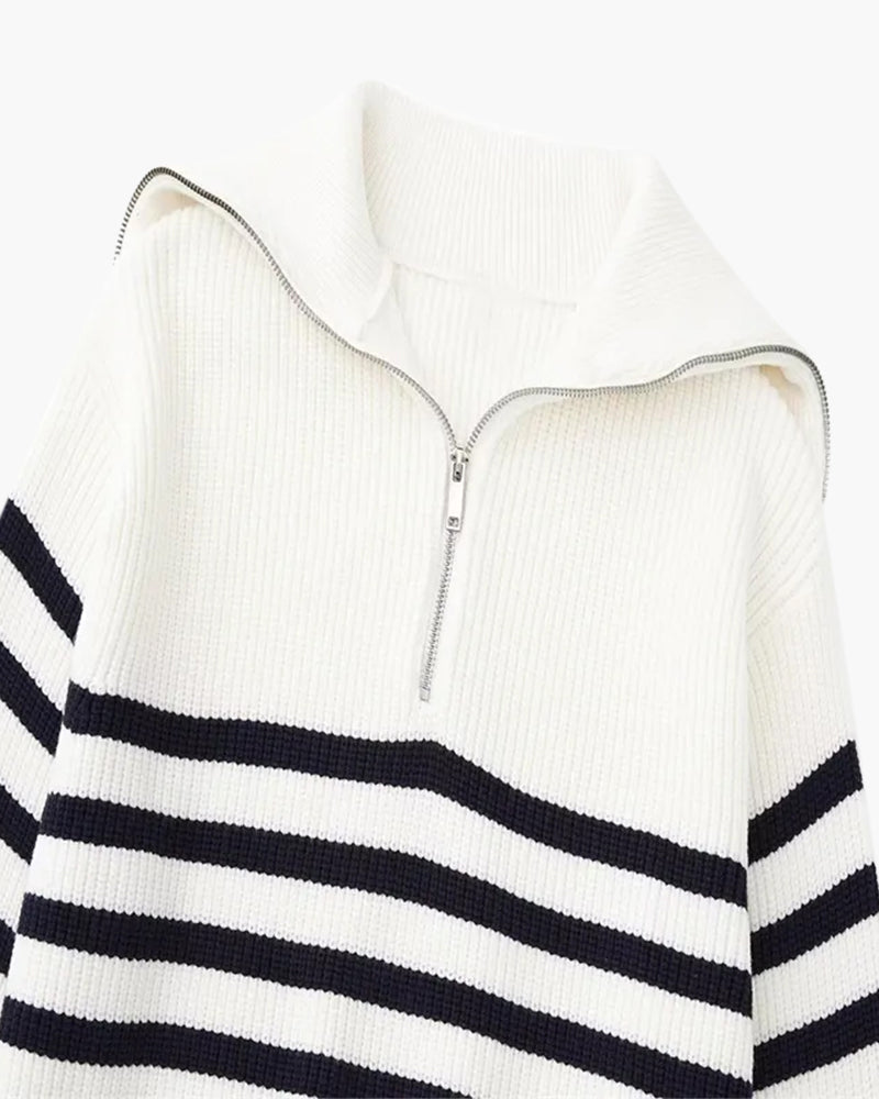 Striped Zip Sweater