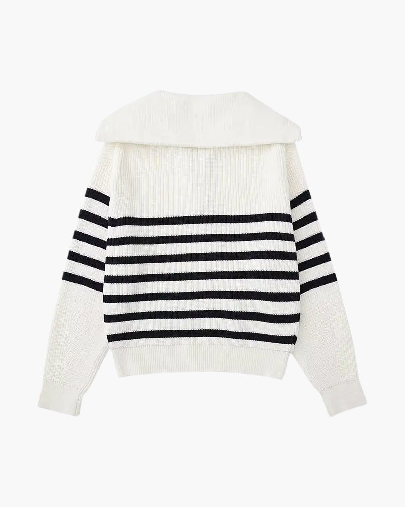 Striped Zip Sweater