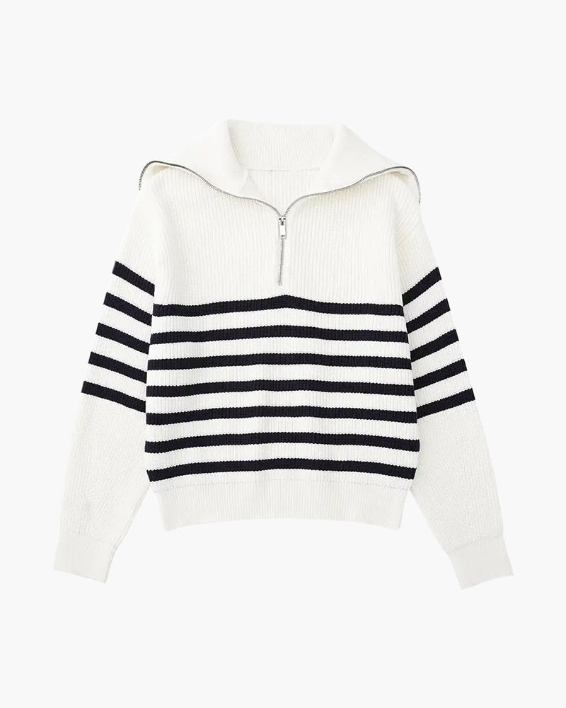 Striped Zip Sweater