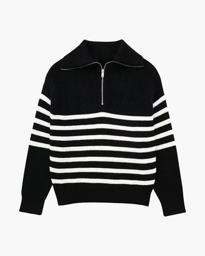 Striped Zip Sweater